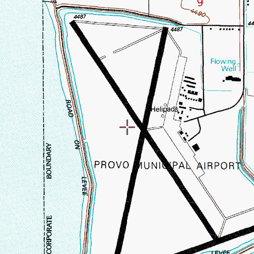 Topographic Map of Provo Municipal Airport, UT