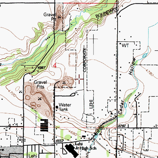 Topographic Map of Lehi Airport (historical), UT