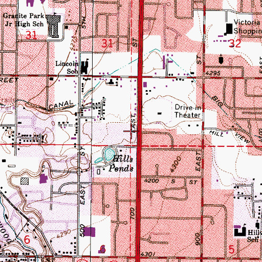 Topographic Map of LDS Hospital North Heliport, UT