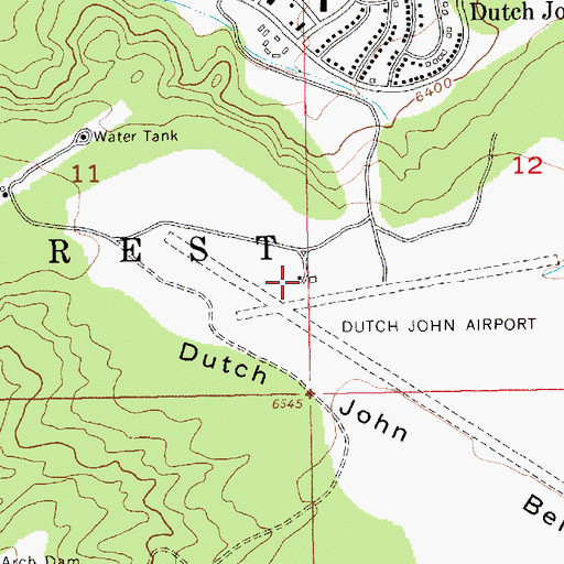 Topographic Map of Dutch John Airport, UT