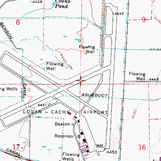 Topographic Map of Logan-Cache Airport, UT