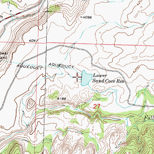 Topographic Map of Lower Sand Cove Dam, UT