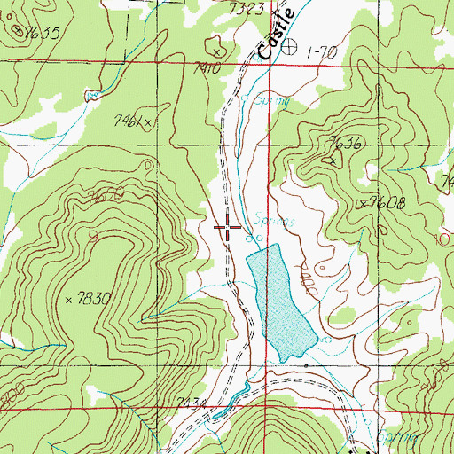Topographic Map of Castle Creek Reservoir, UT