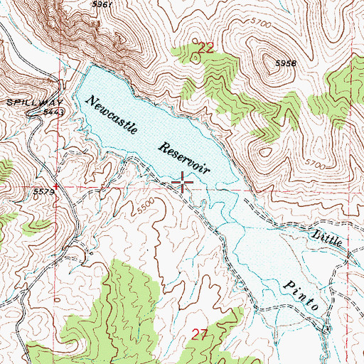Topographic Map of Newcastle Reservoir, UT