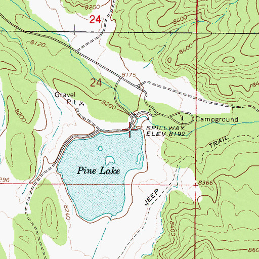 Topographic Map of Pine Creek Dam, UT