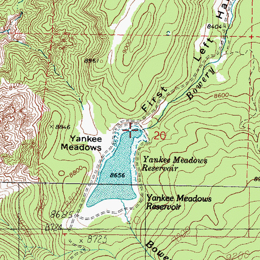 Topographic Map of Yankee Meadows Dam, UT