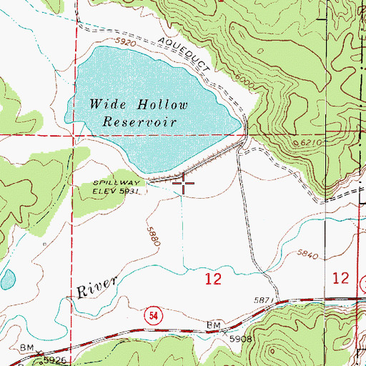 Topographic Map of Wide Hollow Dam, UT