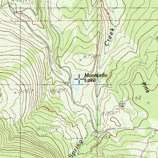 Topographic Map of Monticello Lake Dam, UT
