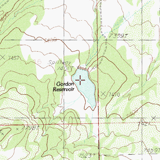 Topographic Map of Gordon Reservoir, UT