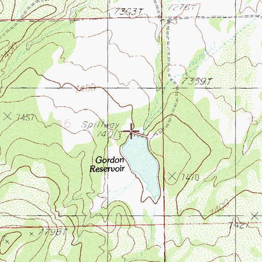 Topographic Map of Gordon Dam, UT