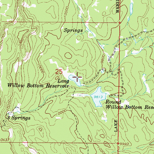 Topographic Map of Long Willow Bottom Dam, UT