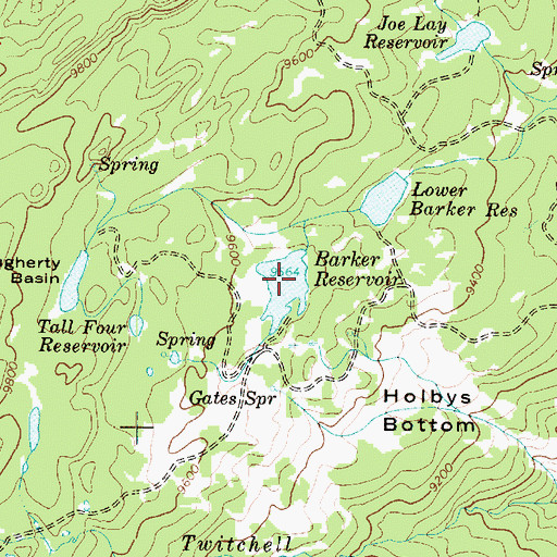 Topographic Map of Barker Dam, UT