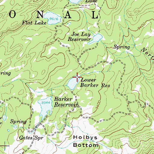 Topographic Map of Lower Barker Dam, UT