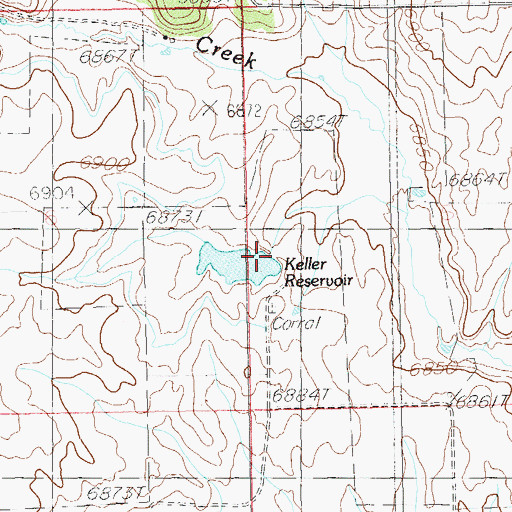 Topographic Map of Keller Dam, UT