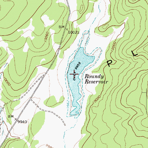 Topographic Map of Roundy Reservoir, UT