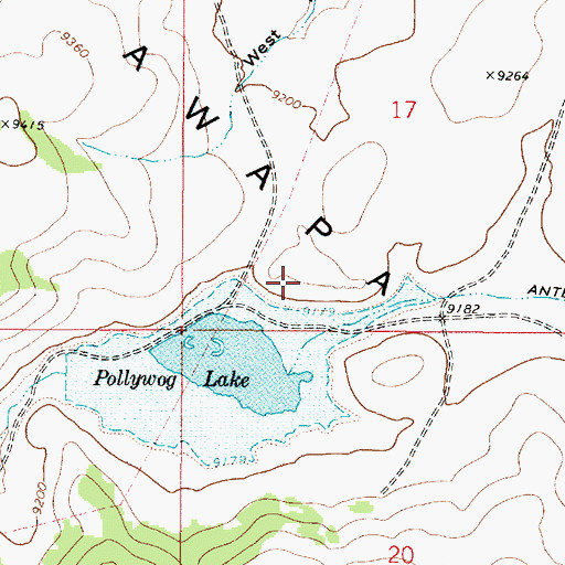 Topographic Map of Pollywog Lake Dam, UT