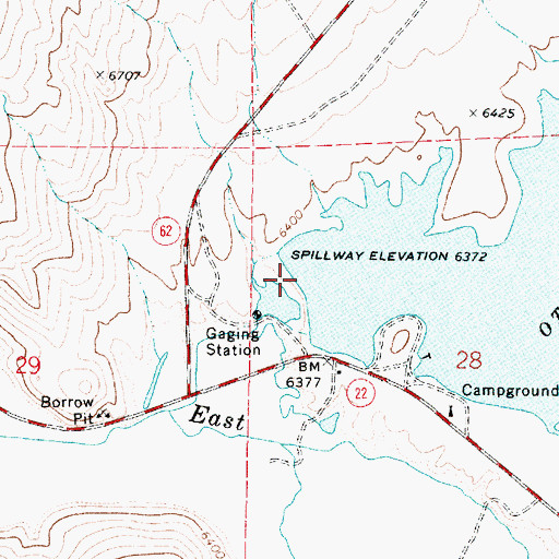 Topographic Map of Otter Creek Dam, UT