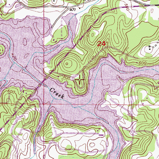 Topographic Map of Clear Creek Estates, AL