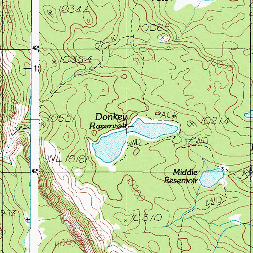 Topographic Map of Donkey Reservoir, UT