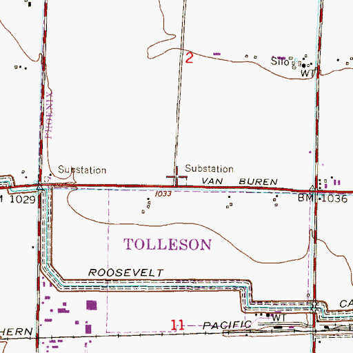 Topographic Map of Fowler Substation, AZ