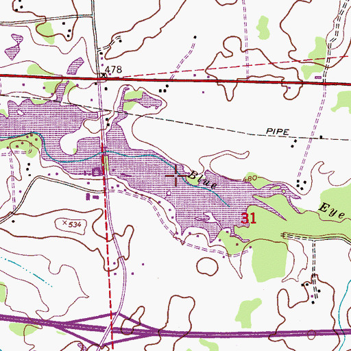 Topographic Map of Clear Springs, AL