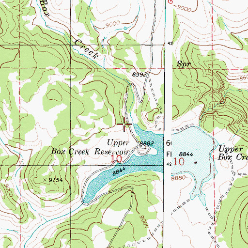 Topographic Map of Upper Box Creek Dam, UT