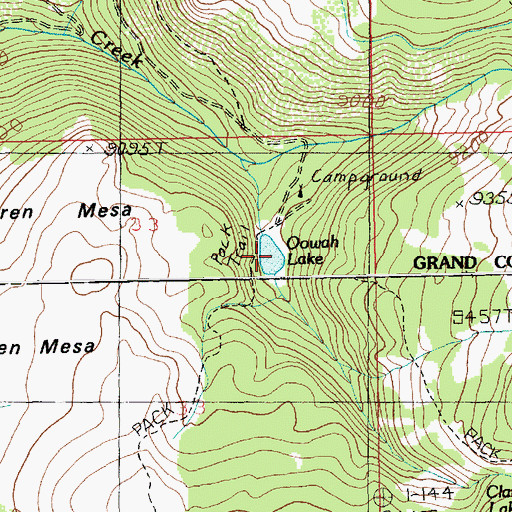 Topographic Map of Lake Oowah, UT