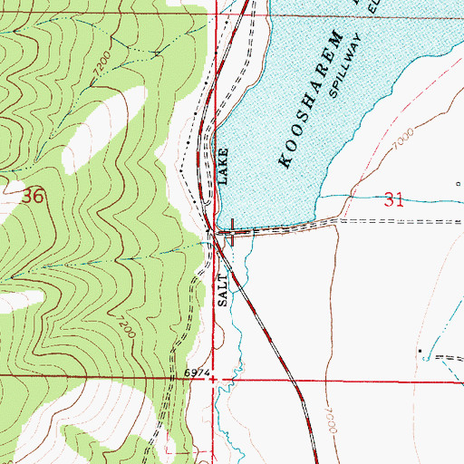 Topographic Map of Koosharem Dam, UT