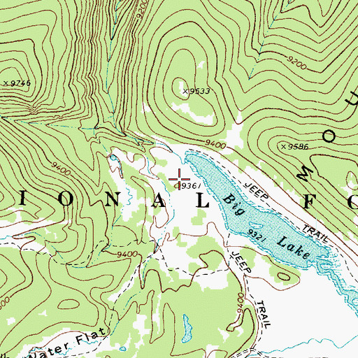 Topographic Map of Big Lake Reservoir Dam, UT