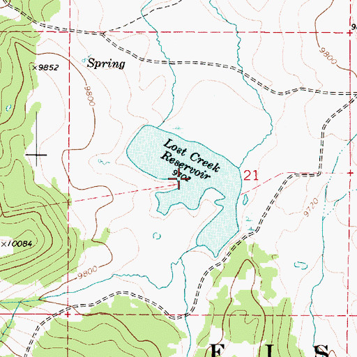 Topographic Map of Lost Creek Reservoir, UT