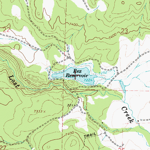 Topographic Map of Rex Reservoir, UT