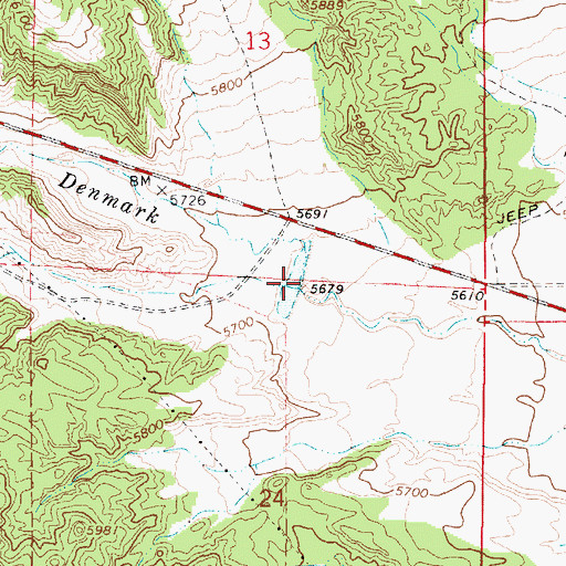 Topographic Map of Denmark Wash Dam, UT