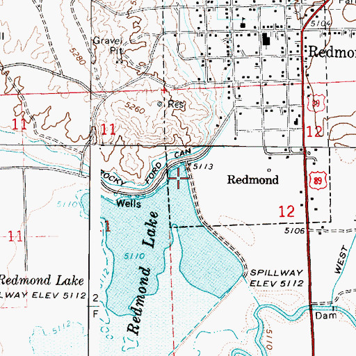 Topographic Map of Redmond Dam, UT
