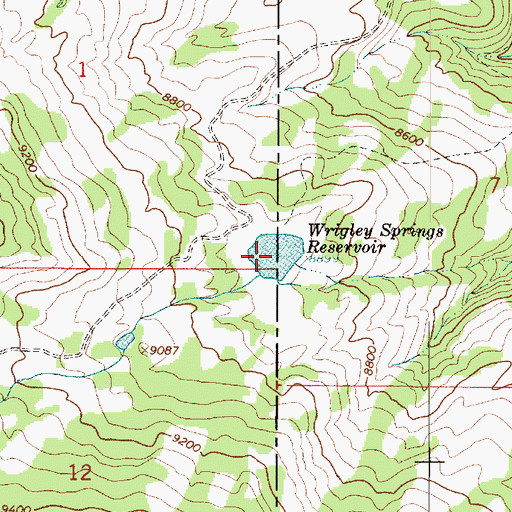 Topographic Map of Wrigley Springs Reservoir, UT