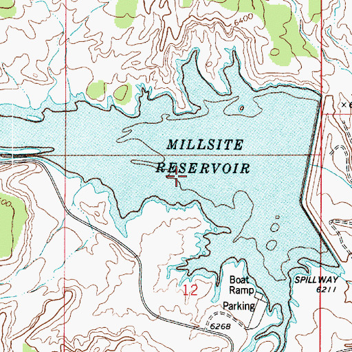 Topographic Map of Millsite Reservoir, UT