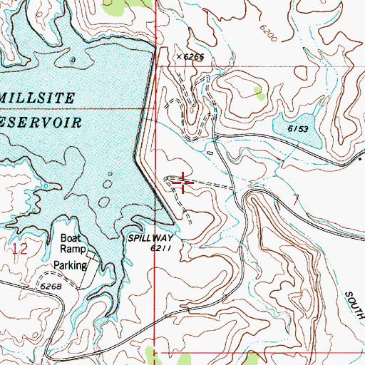 Topographic Map of Millsite Dam, UT