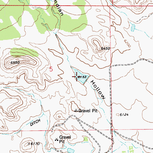 Topographic Map of Indian Hollow Debris Basin Reservoir, UT