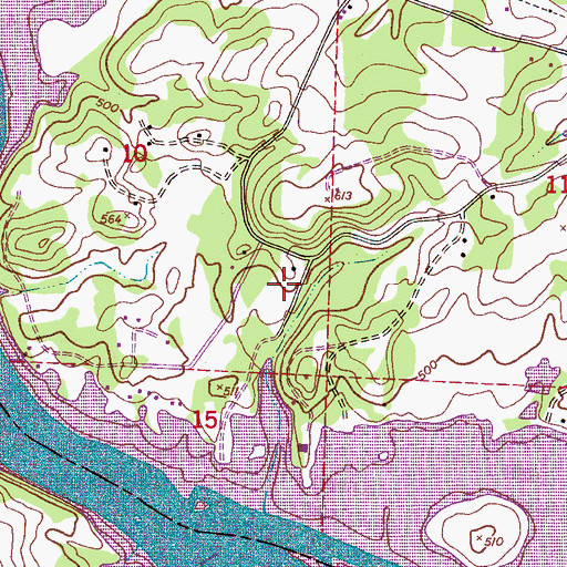Topographic Map of Colony, AL