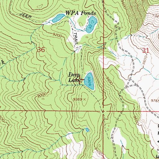 Topographic Map of Deep Lake Dam, UT