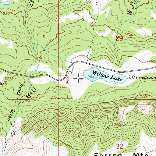 Topographic Map of Willow Lake Dam, UT