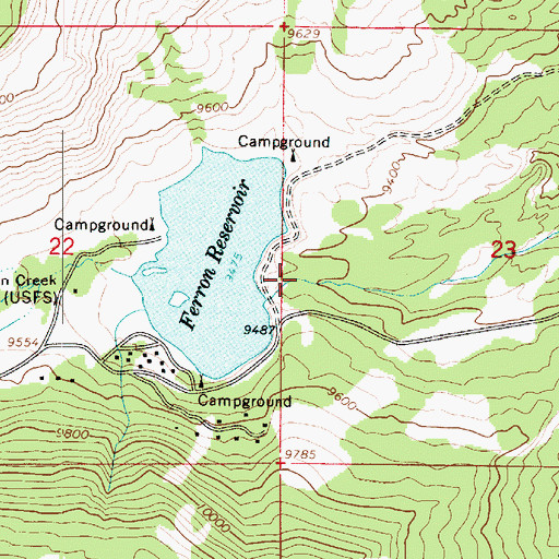 Topographic Map of Ferron Dam, UT