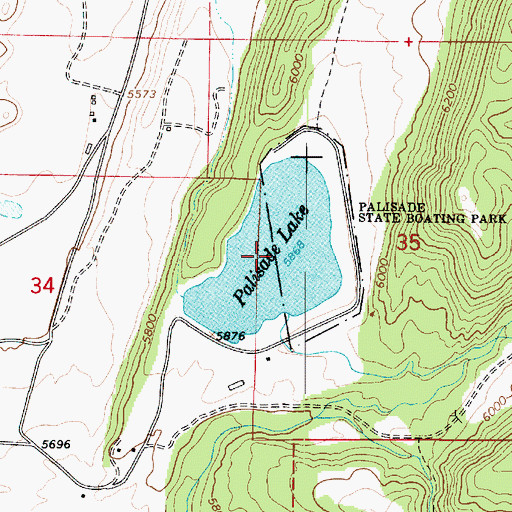 Topographic Map of Palisade Lake, UT