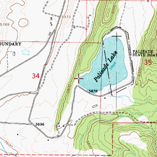 Topographic Map of Palisade Lake Dam, UT