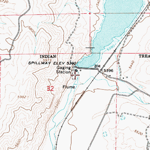 Topographic Map of Gunnison Dam, UT