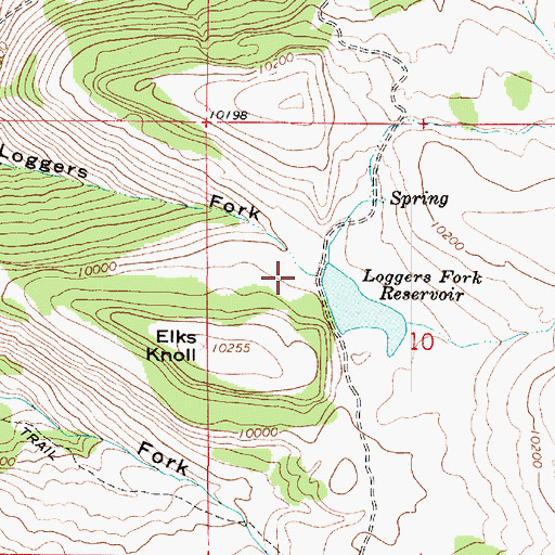 Topographic Map of Loggers Fork Dam, UT
