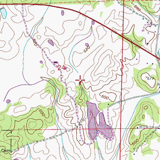 Topographic Map of Cook Mine, AL