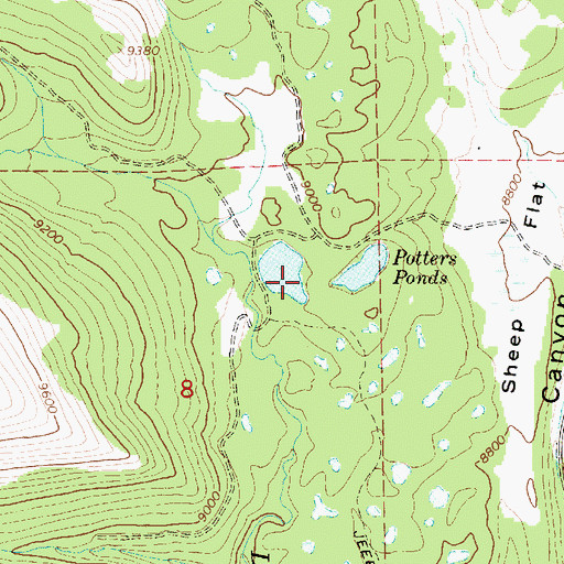 Topographic Map of Potters Pond Number One Dam, UT