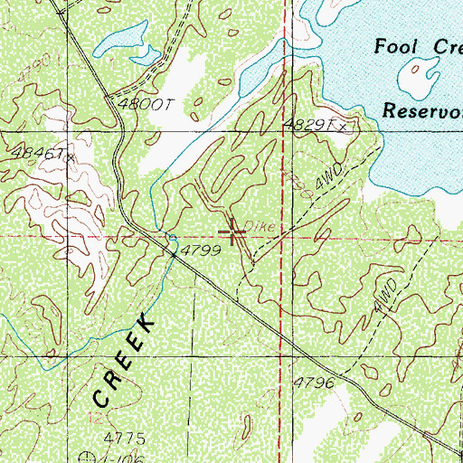 Topographic Map of Fool Creek Number One Dam, UT