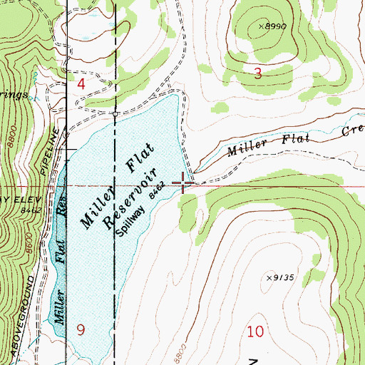 Topographic Map of Miller Flat Dam, UT