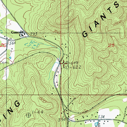 Topographic Map of Cooks Junction (historical), AL